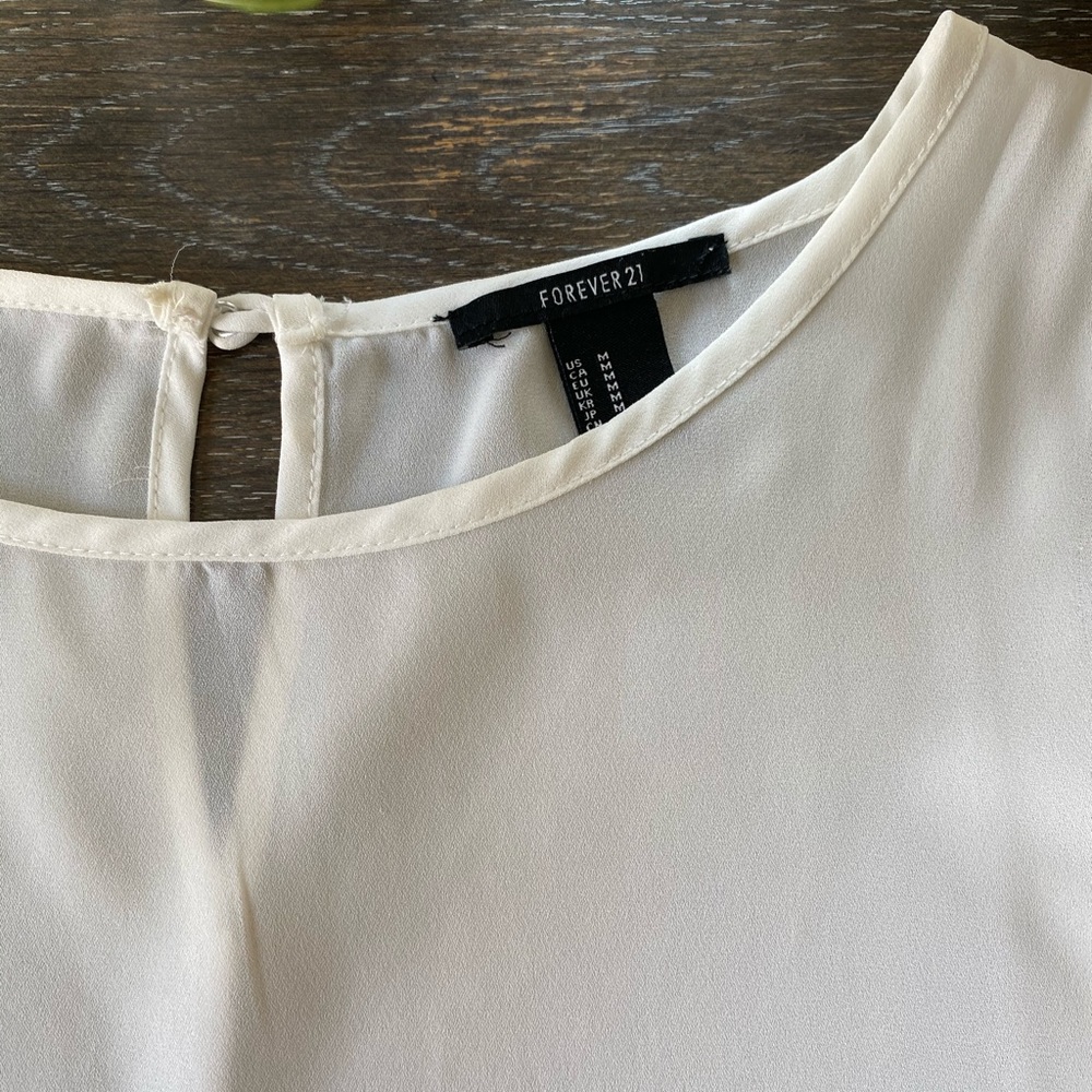 2/$15 Forever 21 white black colorblock tank top medium - Picture 2 of 5